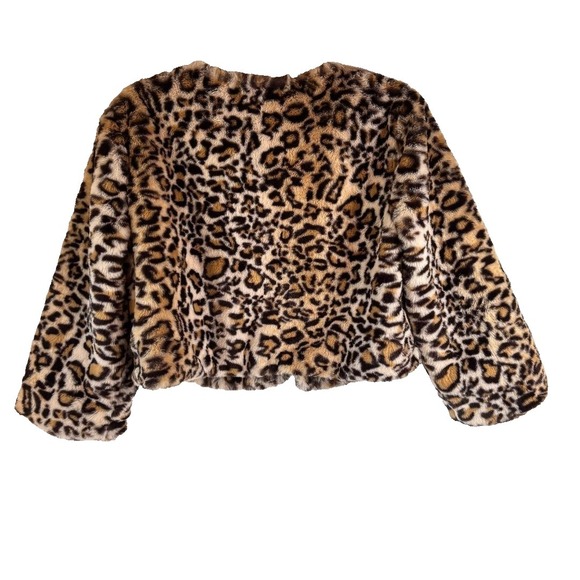 Tacera Faux Fur Black and Brown Teddy Jacket/Cape Women's Size M - Picture 2 of 7